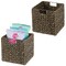 mDesign Hyacinth Kitchen Storage Basket with Handles, 2 Pack